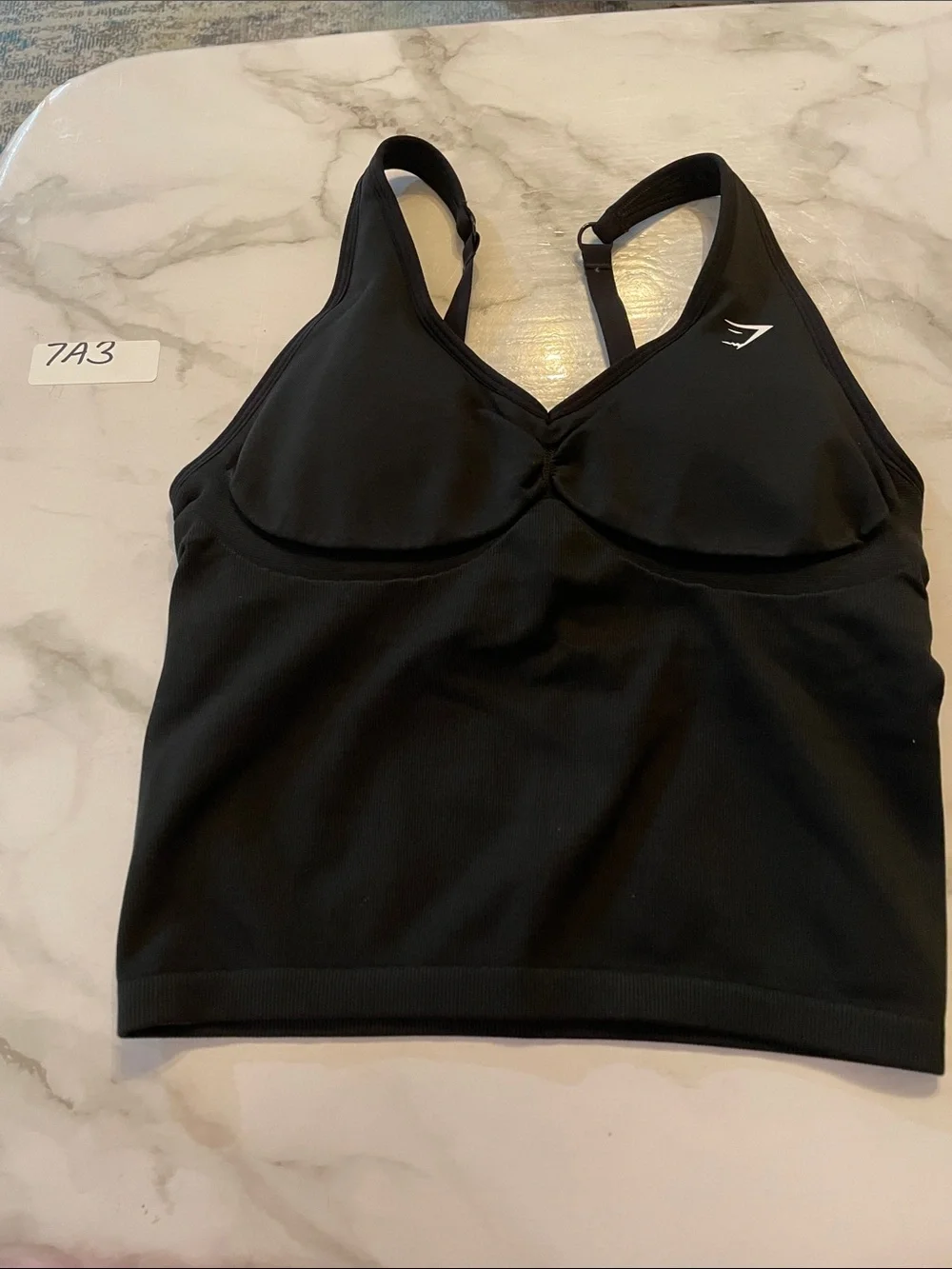 Gymshark Black Padded Longline Sports Bra Top